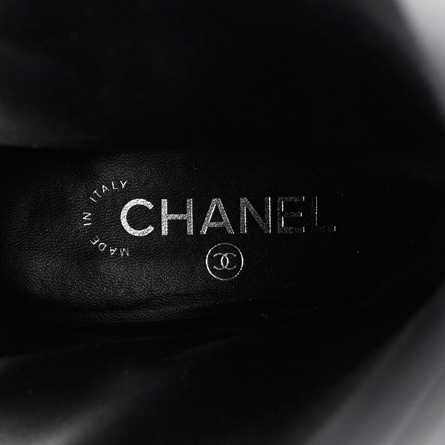 Chanel Calfskin Pearl Cap Toe High Boots 38 Black 9 of 11