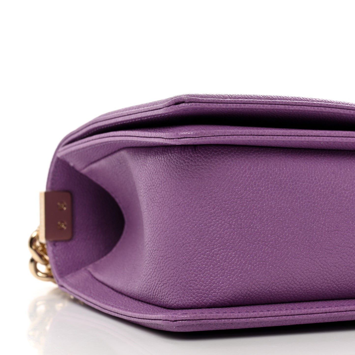 Caviar Chevron Quilted Medium Boy Flap Purple