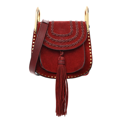 Chloe Suede Calfskin Braided Mini Hudson Shoulder Bag Sienna Red 1 of 10