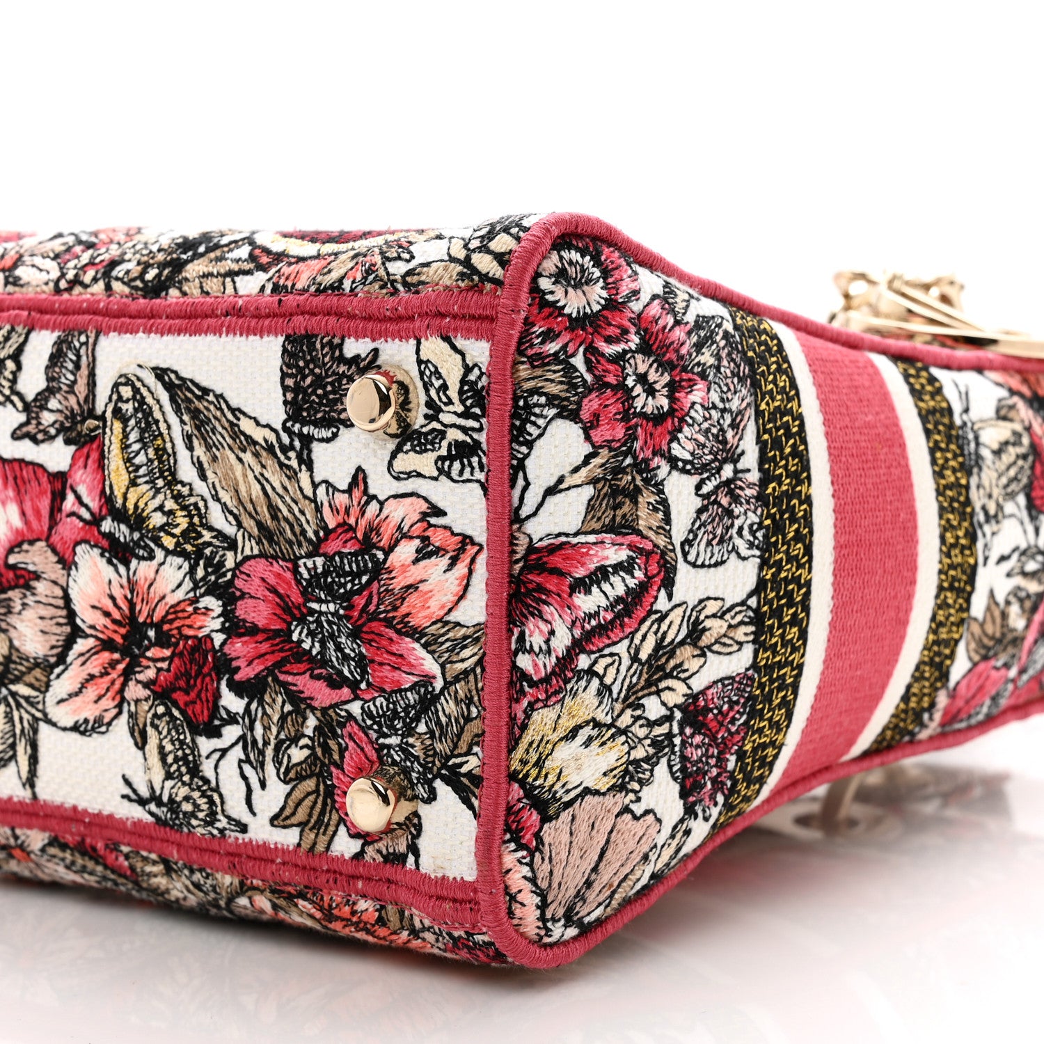 Christian Dior Canvas Embroidered Butterfly Print Medium Lady D-Lite Multicolor 9 of 9