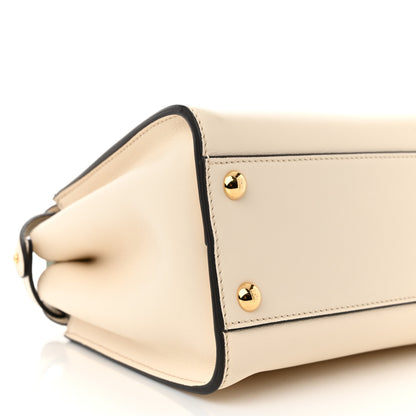 Fendi Vitello Seta Suede FF Mini Peekaboo Iconic Satchel Uovo Sigaro Marrone 9 of 10