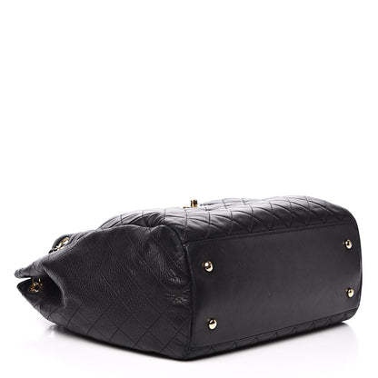 Chanel Lambskin Quilted Large Drawstring Bag Black 4 of 15
