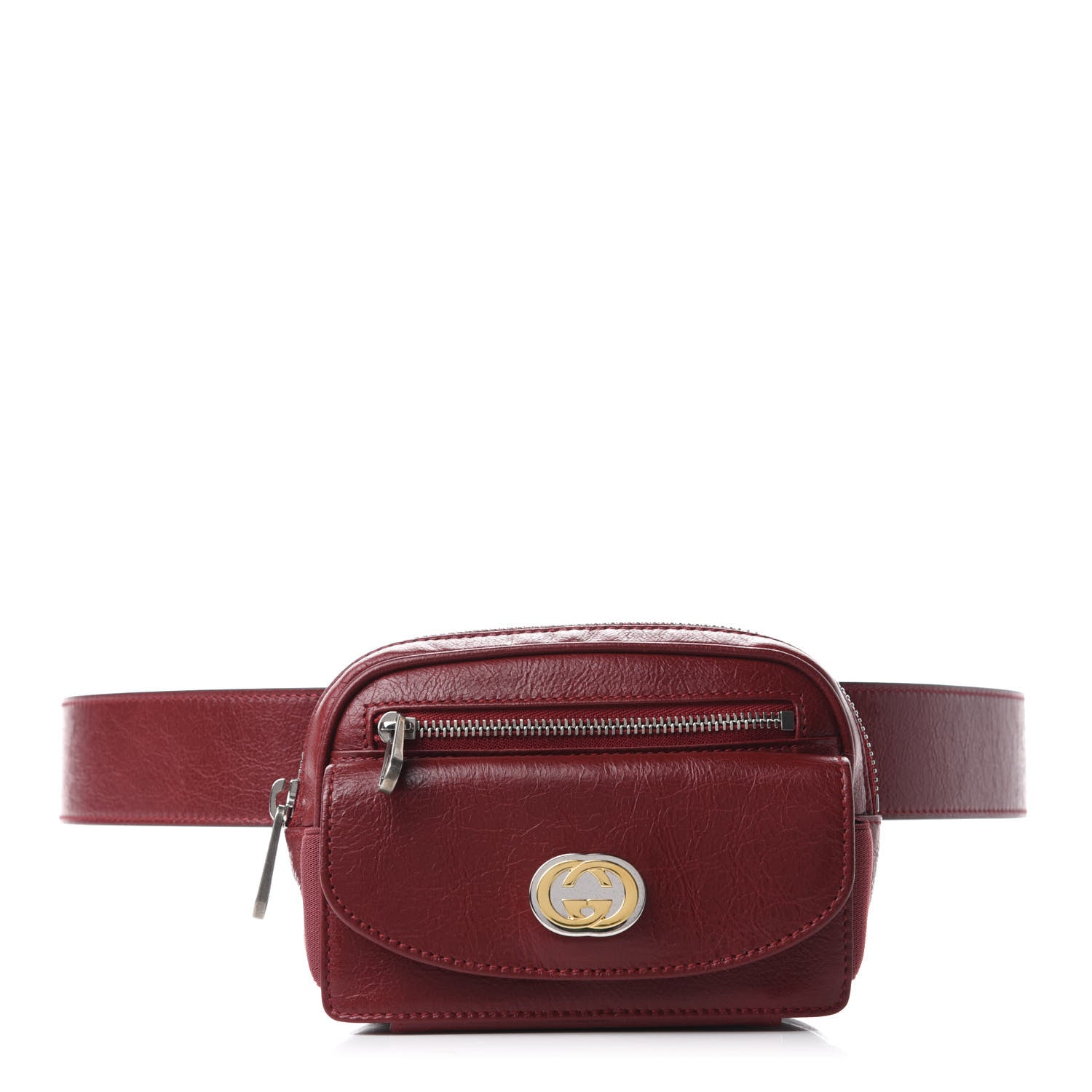Gucci Cracked Calfskin Morpheus Belt Bag 90 36 Red 1 of 11