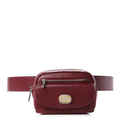 Gucci Cracked Calfskin Morpheus Belt Bag 90 36 Red 1 of 11