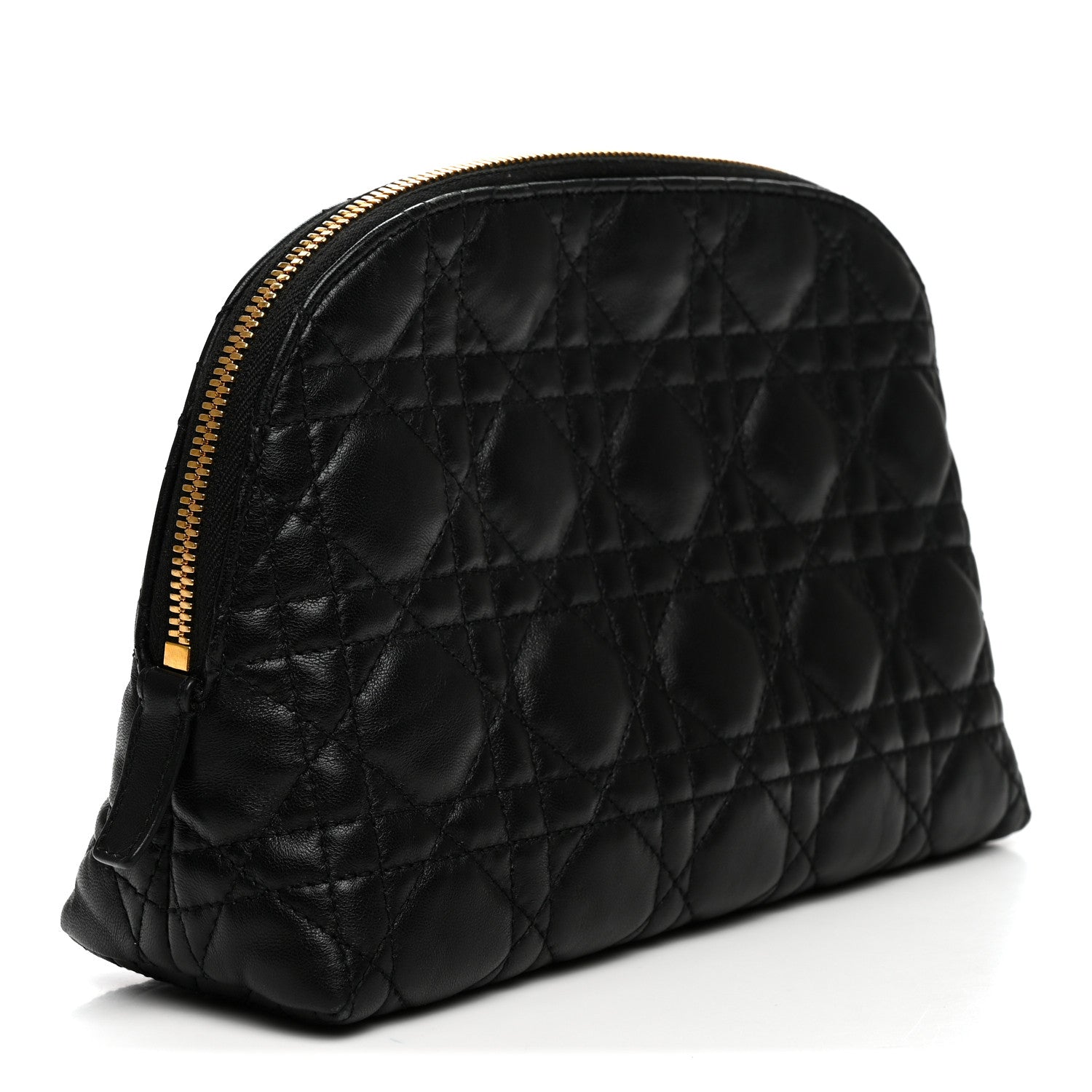 Christian Dior Lambskin Cannage Caro Beauty Pouch Black 3 of 7
