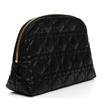Christian Dior Lambskin Cannage Caro Beauty Pouch Black 3 of 7