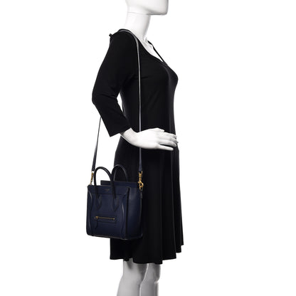 Celine Smooth Calfskin Nano Luggage Ink 2 of 15