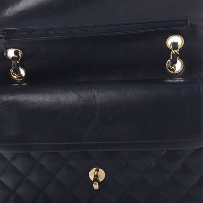 Chanel Lambskin Quilted Medium Double Flap Navy 12 of 15