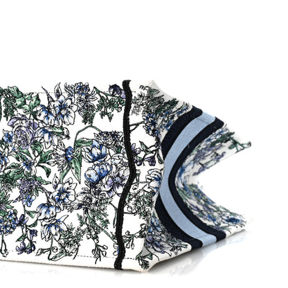 Christian Dior Canvas Embroidered Medium Flowers Book Tote Blue 10 of 11