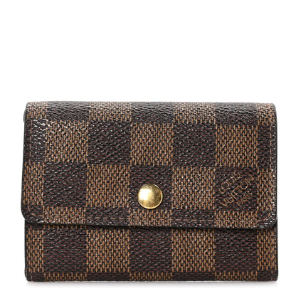 Louis Vuitton Damier Ebene Porte-Monnaie Plat Coin Purse Brown 1 of 9