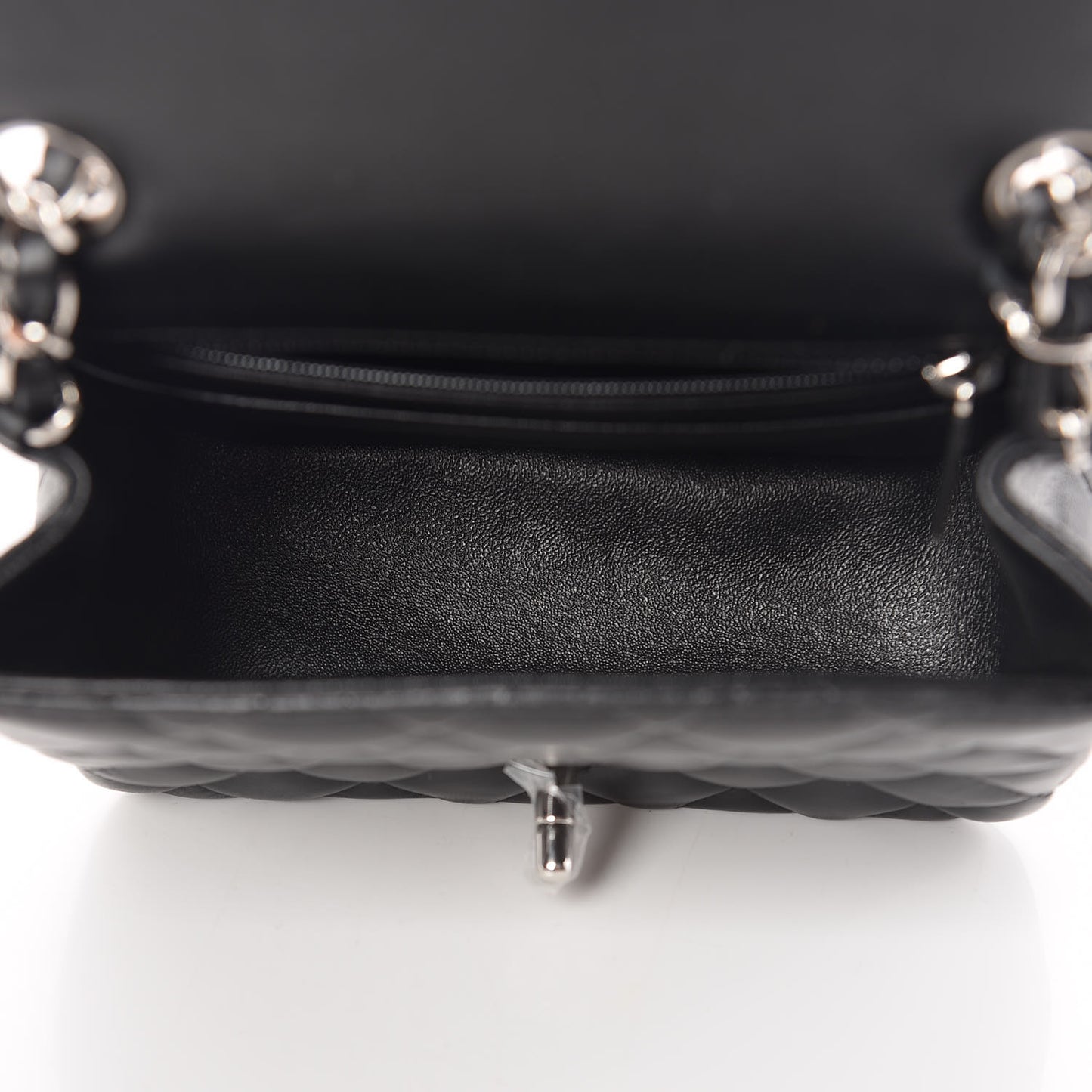 Lambskin Quilted Mini Square Flap Black