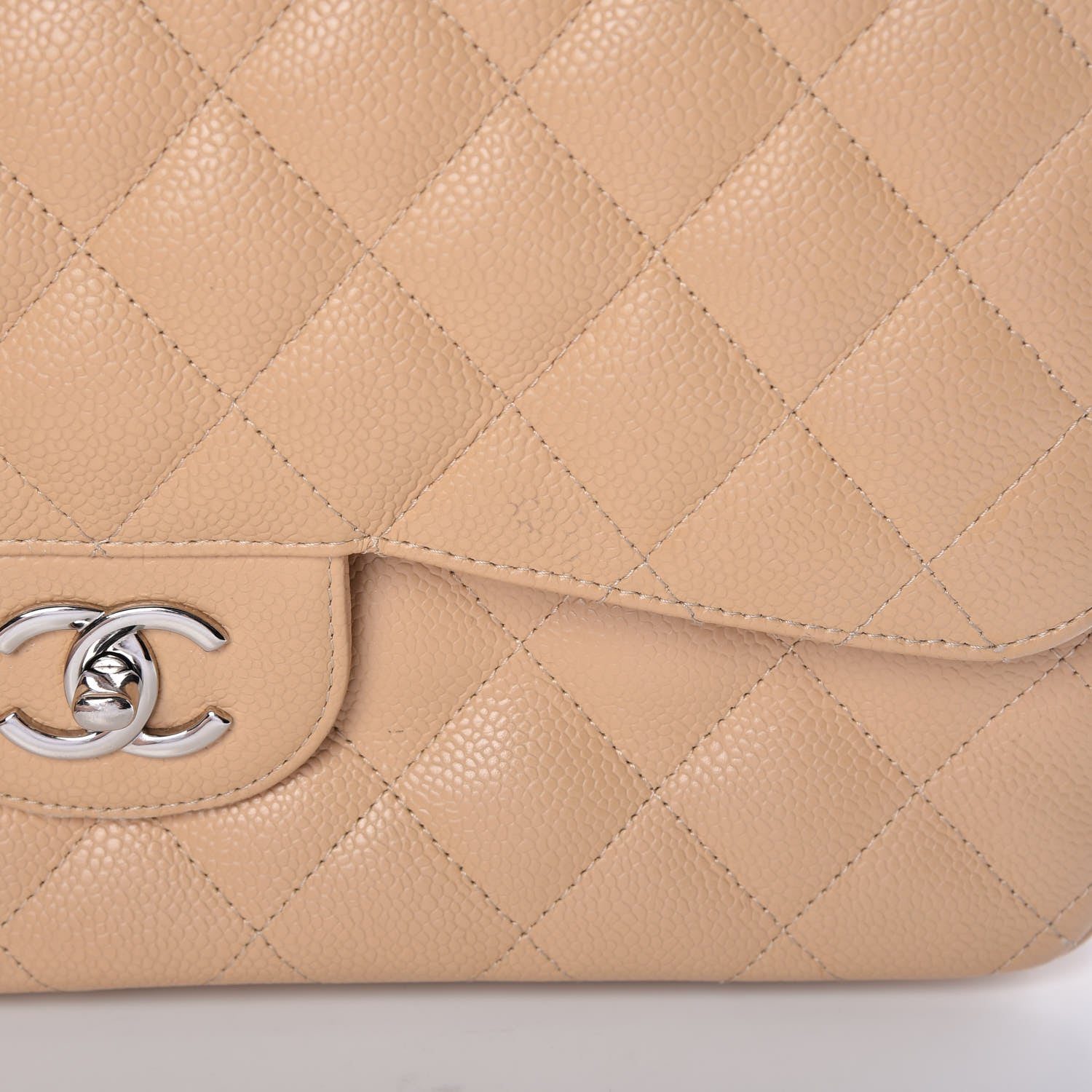 Chanel Caviar Quilted Jumbo Double Flap Beige Clair 14 of 15