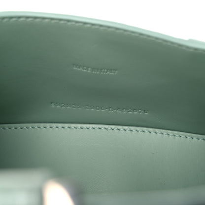 Balenciaga Shiny Calfskin Crocodile Embossed Hourglass Top Handle Bag XS Light Green 8 of 10