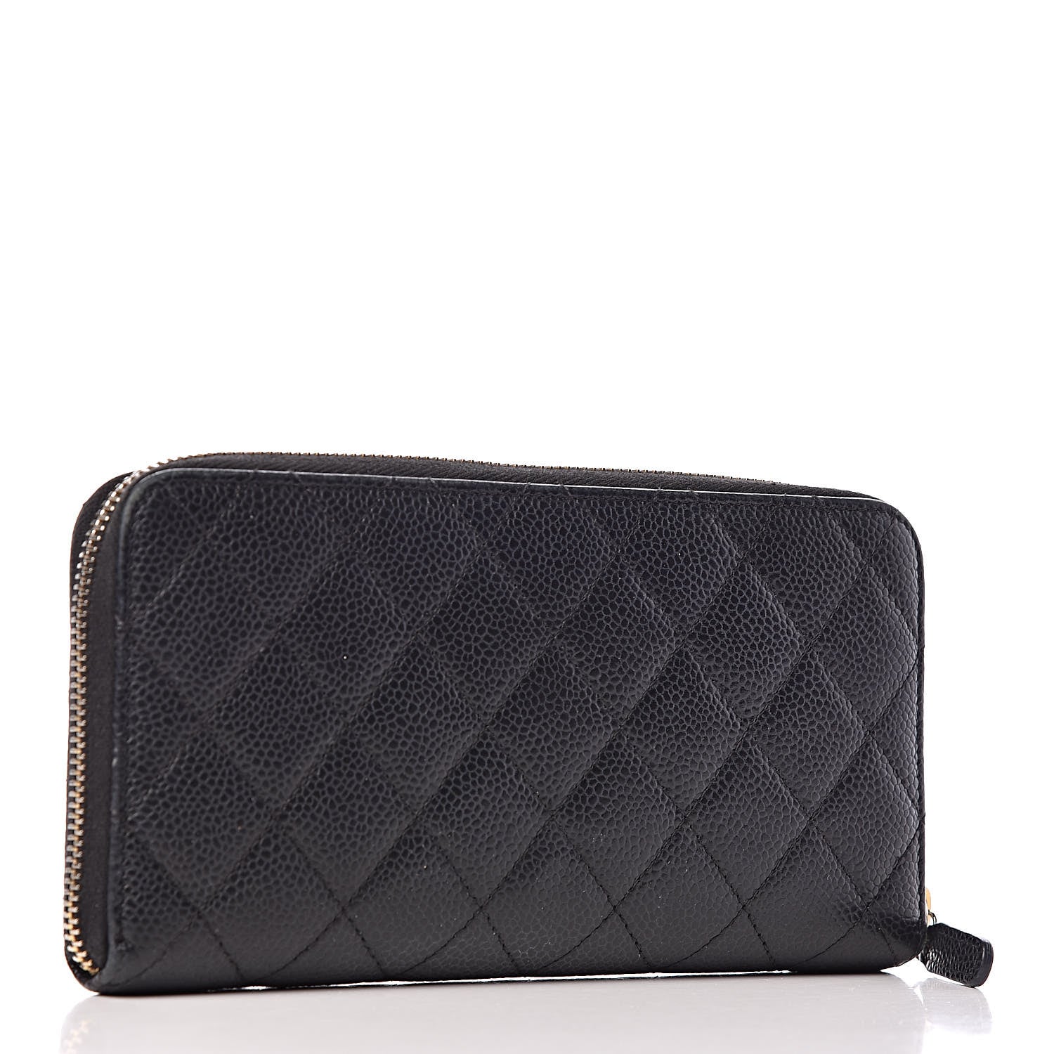 Chanel Caviar Quilted Large Gusset Zip Around Wallet Black 3 of 8