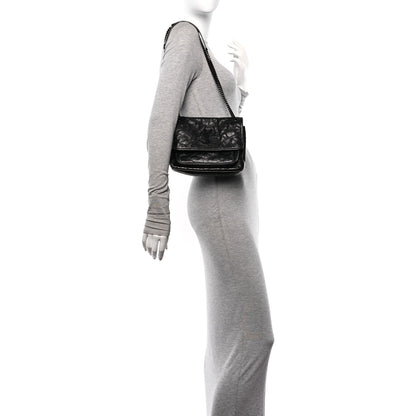 Saint Laurent Crinkled Calfskin Matelasse Monogram Baby Niki Chain Satchel Black 2 of 11