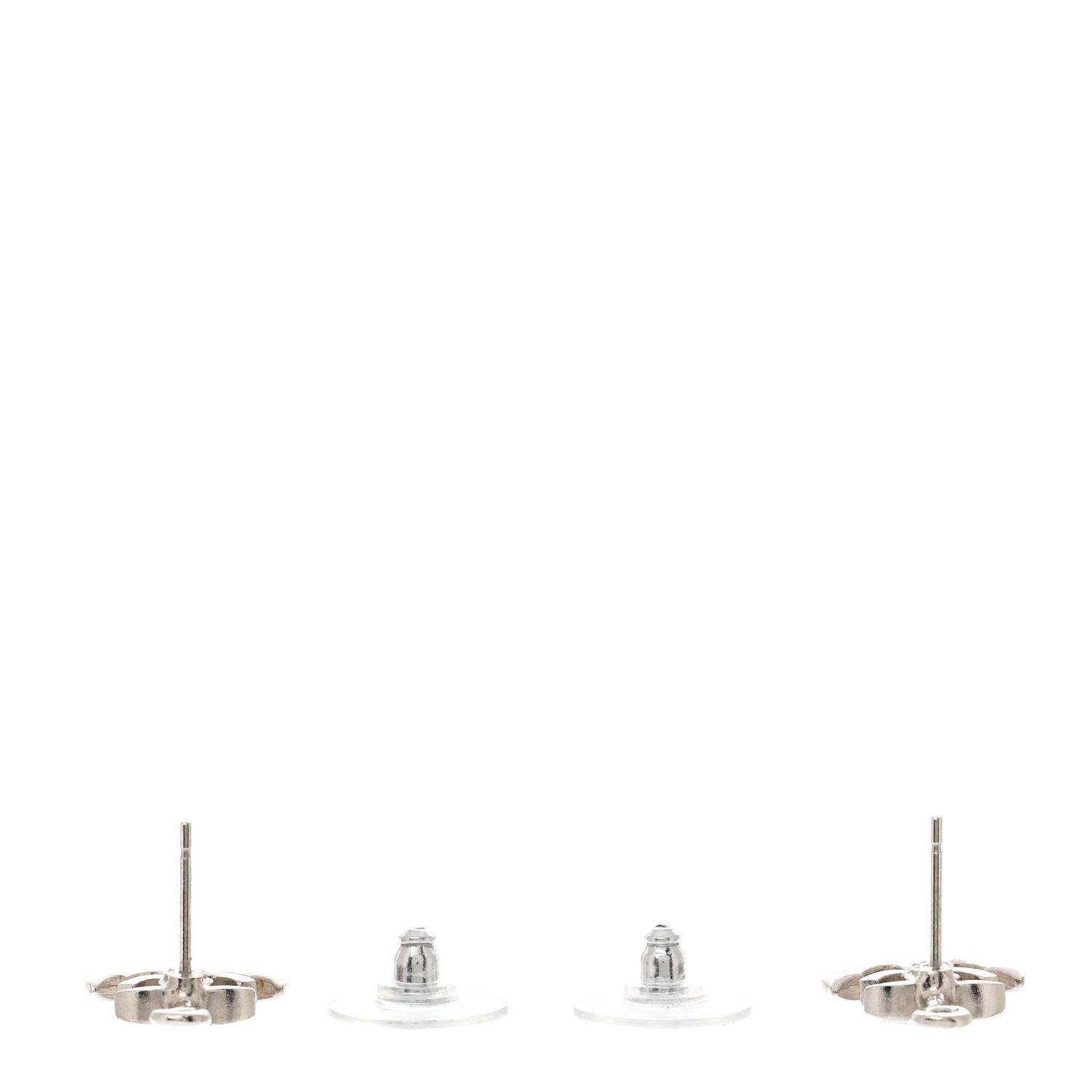Chanel Metal Anchor CC Earrings Silver 3 of 5