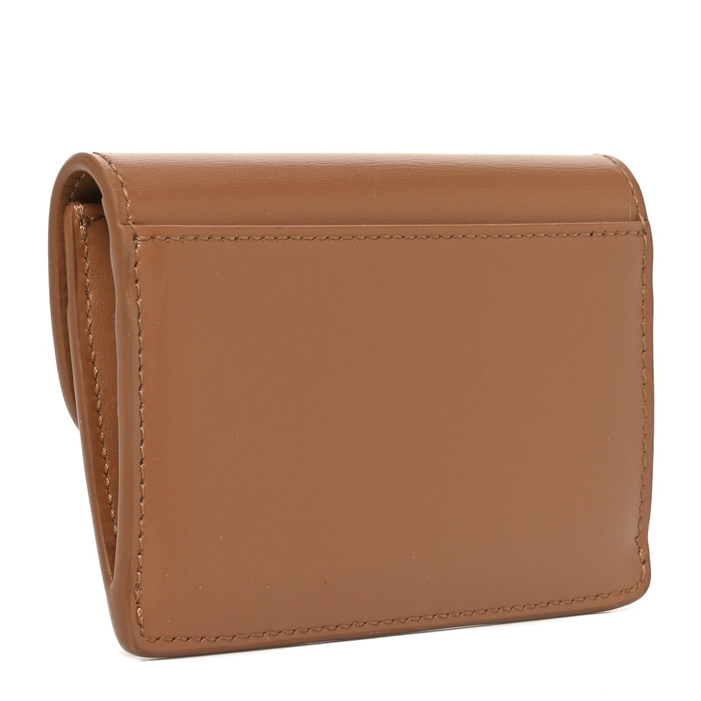 Shiny Calfskin Triomphe Flap Card Holder