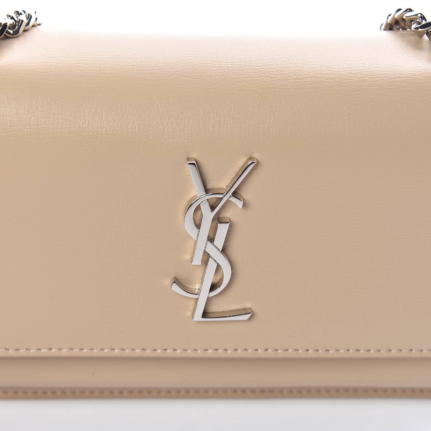 Saint Laurent Calfskin Monogram Sunset Chain Wallet Nude Powder 9 of 9