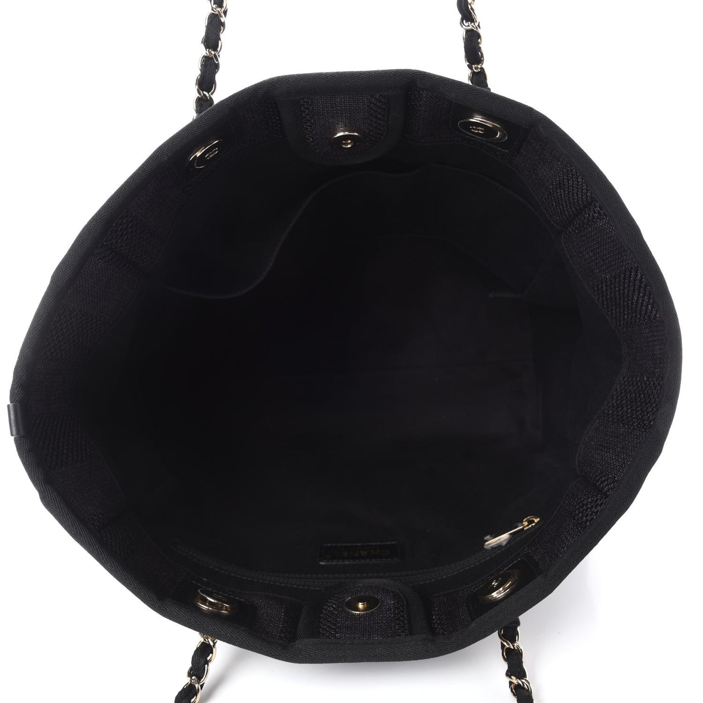 Mixed Fibers Striped Small Deauville Tote Black
