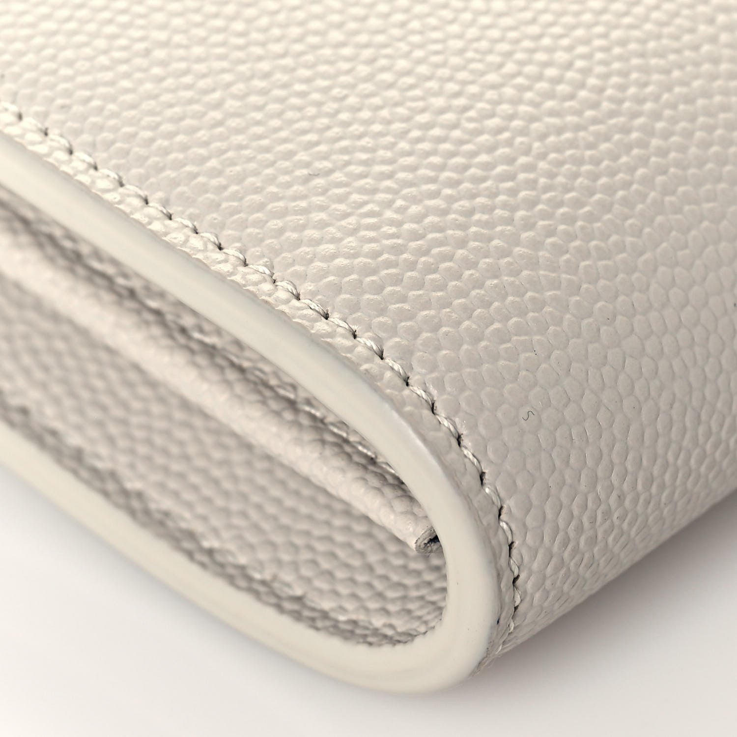 Saint Laurent Grain de Poudre Monogram Strap Wallet Crema Soft 7 of 11
