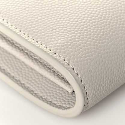 Saint Laurent Grain de Poudre Monogram Strap Wallet Crema Soft 7 of 11