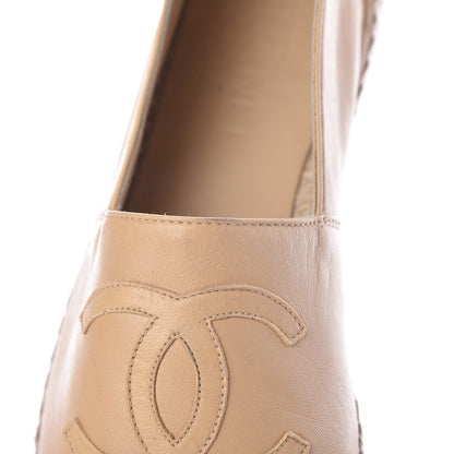 Chanel Lambskin CC Espadrilles 37 Beige Black 13 of 14