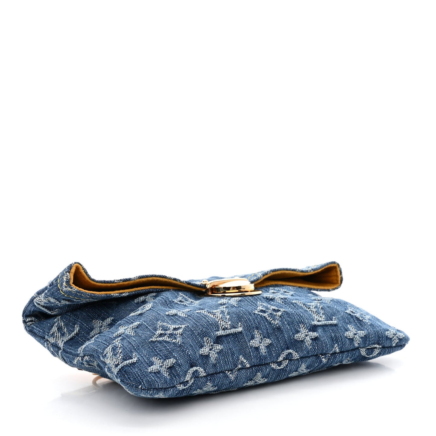 Monogram Denim Pochette Plat Clutch Blue