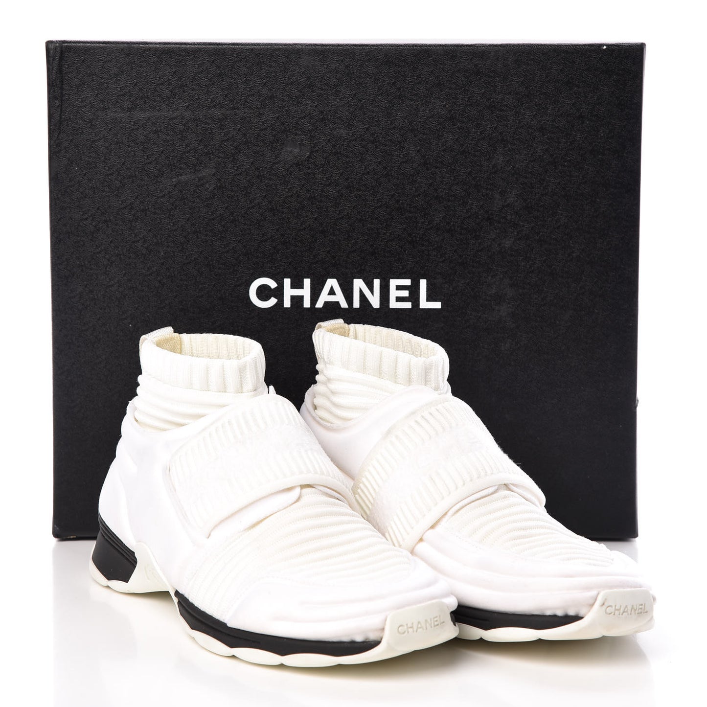 Stretch Fabric CC Sneakers 37.5 White