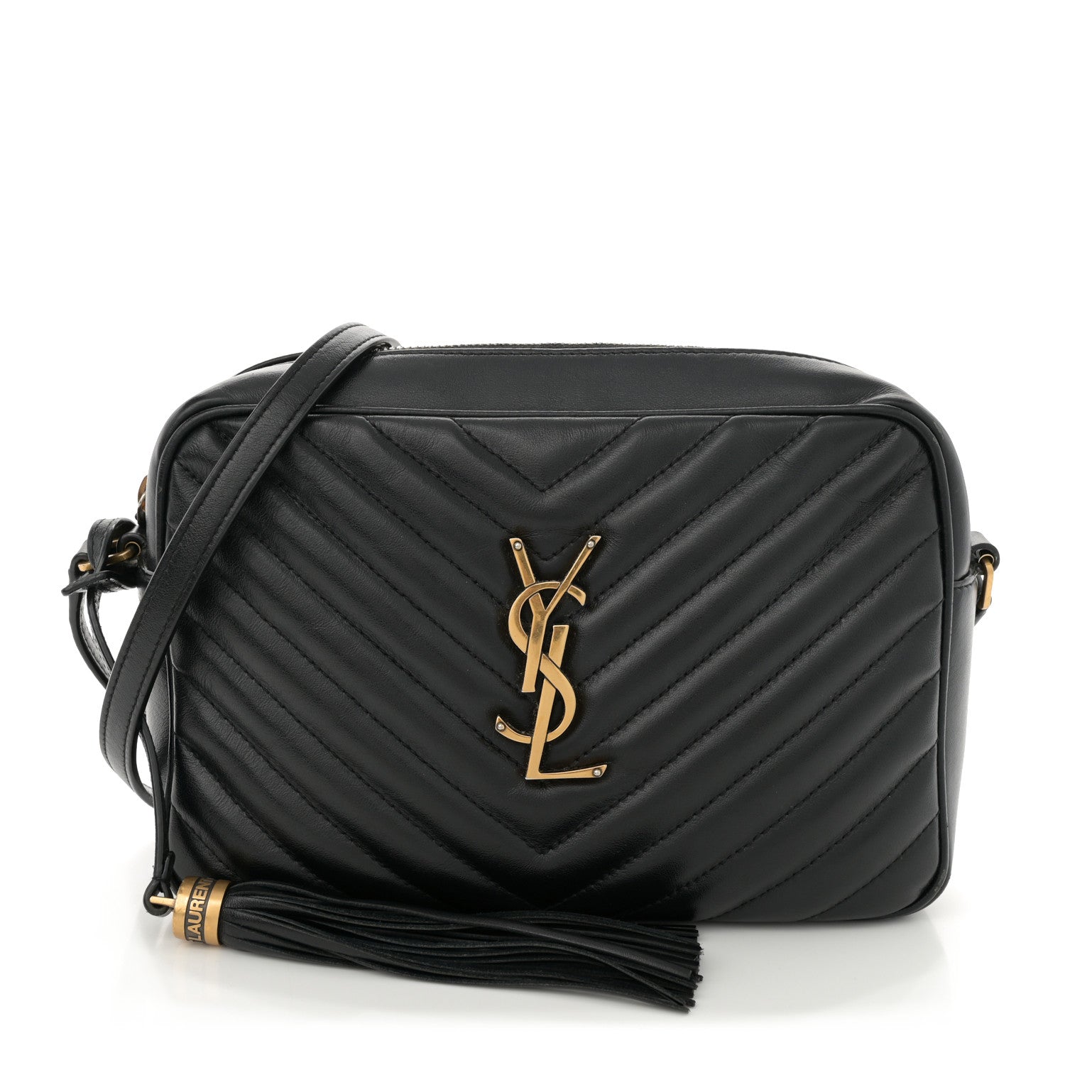 Saint Laurent Calfskin Matelasse Monogram Lou Camera Bag Black 1 of 14