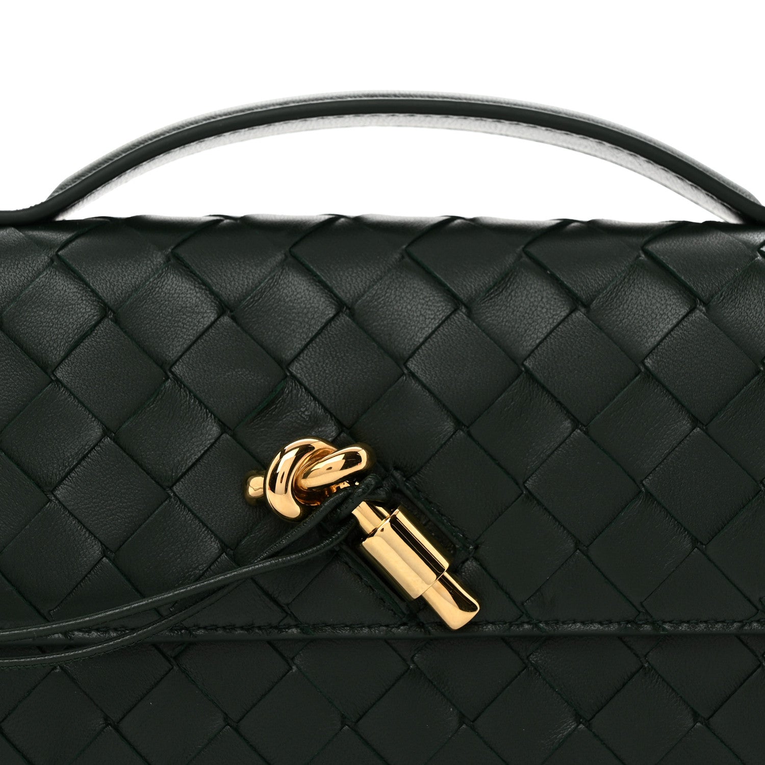 Bottega Veneta Nappa Intrecciato Long Andiamo Top Handle Clutch Emerald Green 8 of 10