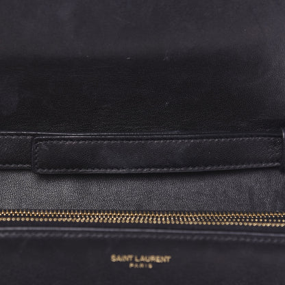 Saint Laurent Lambskin Diamond Quilted Monogram Angie Chain Bag Black 9 of 15