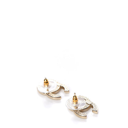 Chanel Crystal CC Earrings Gold 3 of 5
