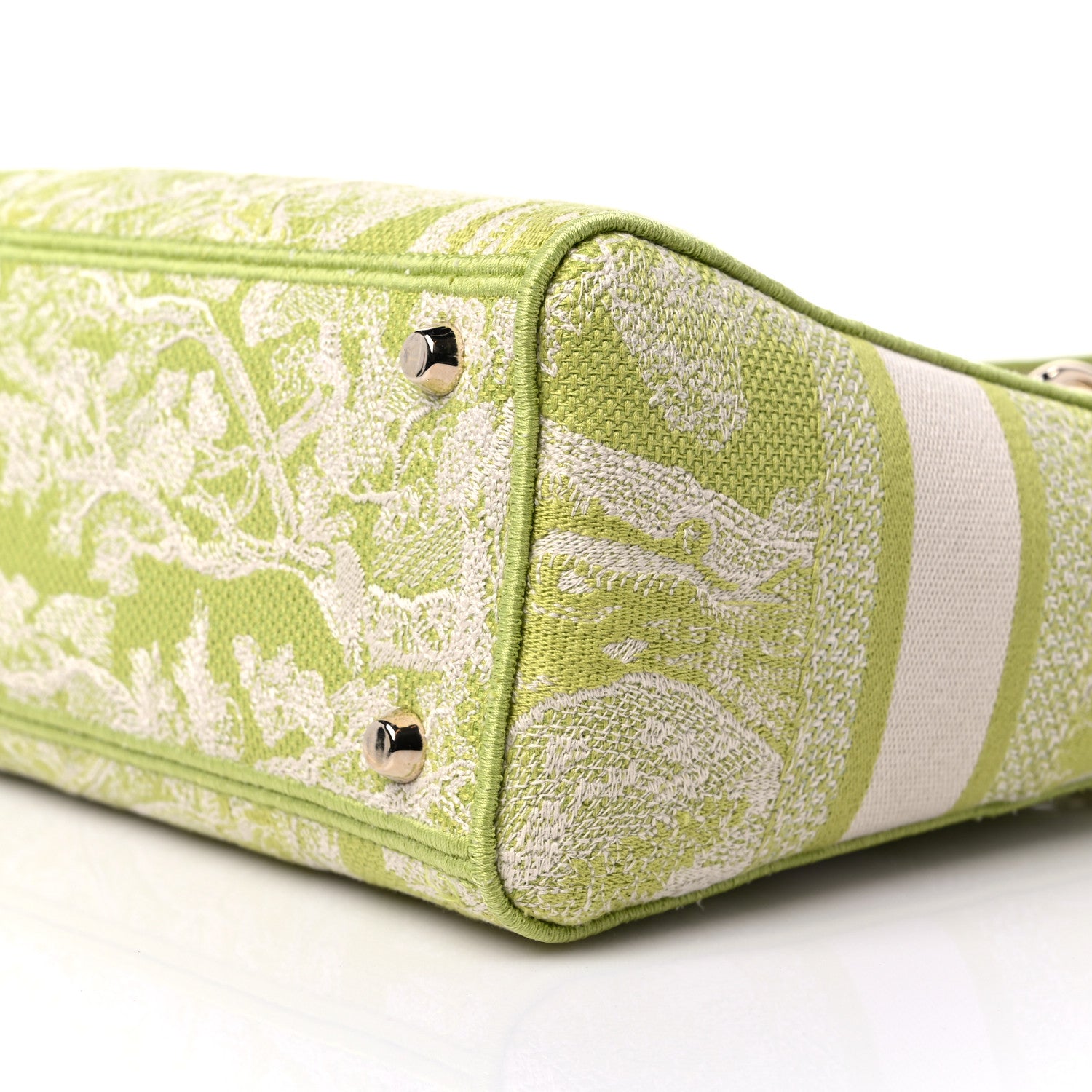 Christian Dior Canvas Toile De Jouy Reverse Embroidered Medium Lady D-Lite Green 8 of 8