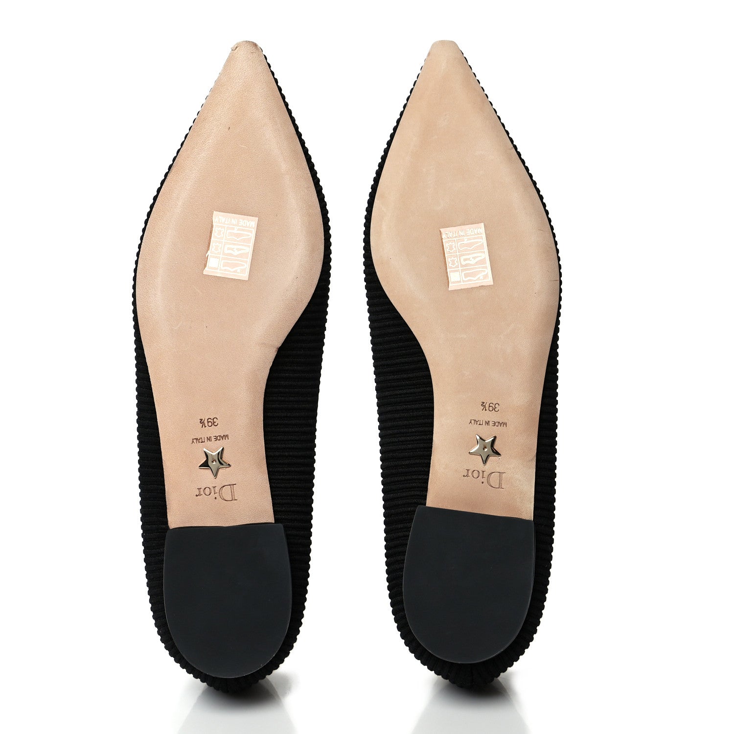 Christian Dior Fabric Ribbon Embroidered J'Adior Ballet Flats 39.5 Black 5 of 8