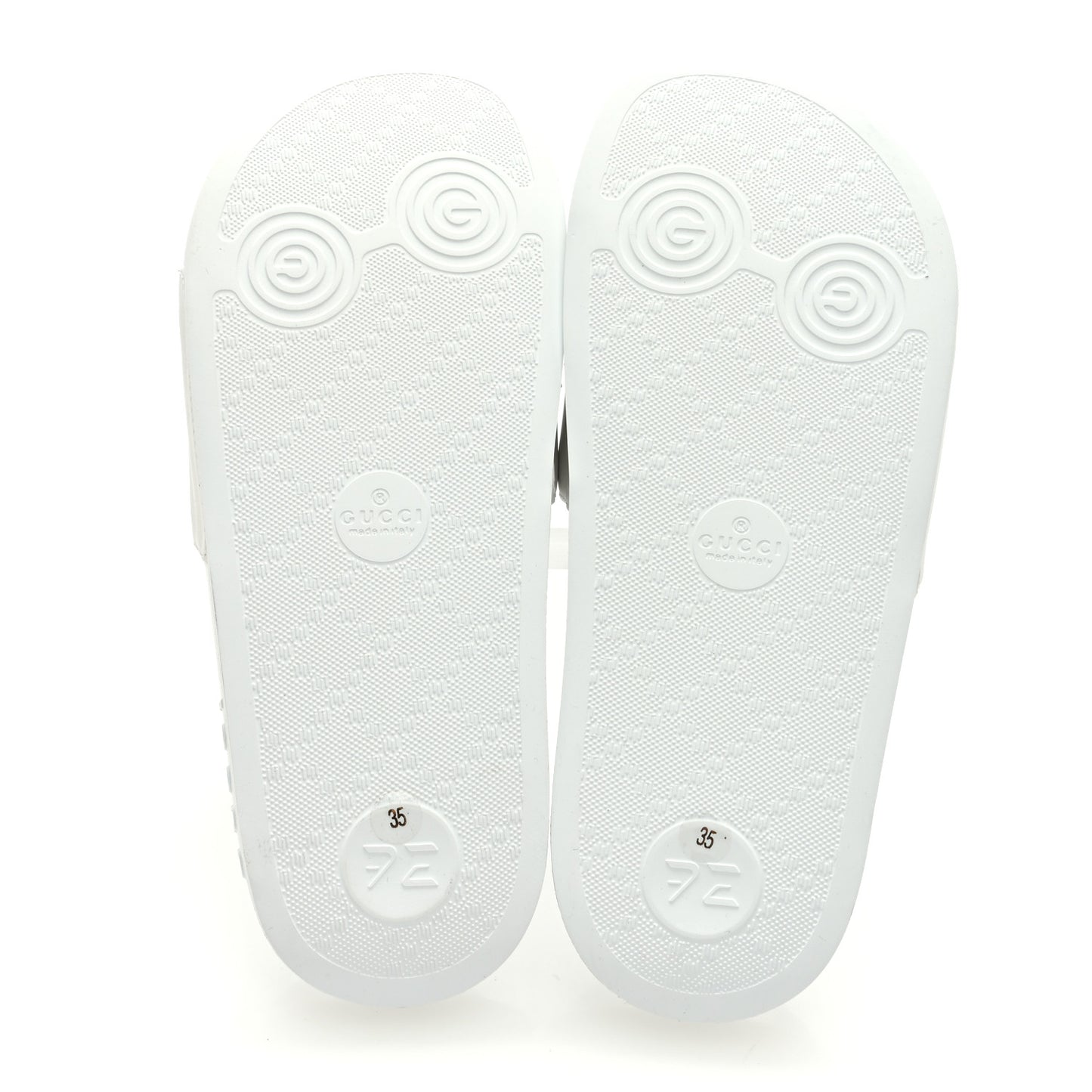Nappa Interlocking G Cat Womens Pursuit Slide Sandals 35 Great White