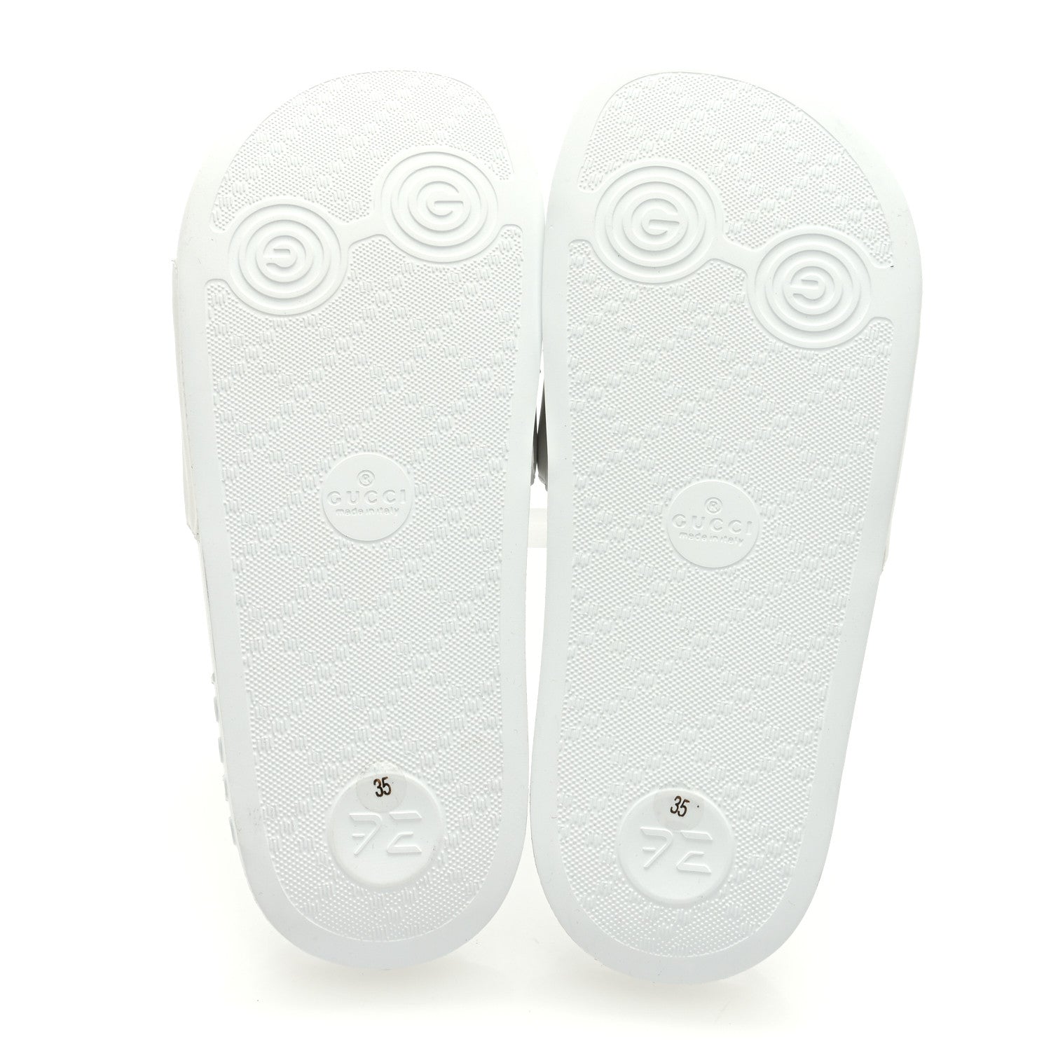 Gucci Nappa Interlocking G Cat Womens Pursuit Slide Sandals 35 Great White 5 of 6