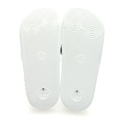 Gucci Nappa Interlocking G Cat Womens Pursuit Slide Sandals 35 Great White 5 of 6