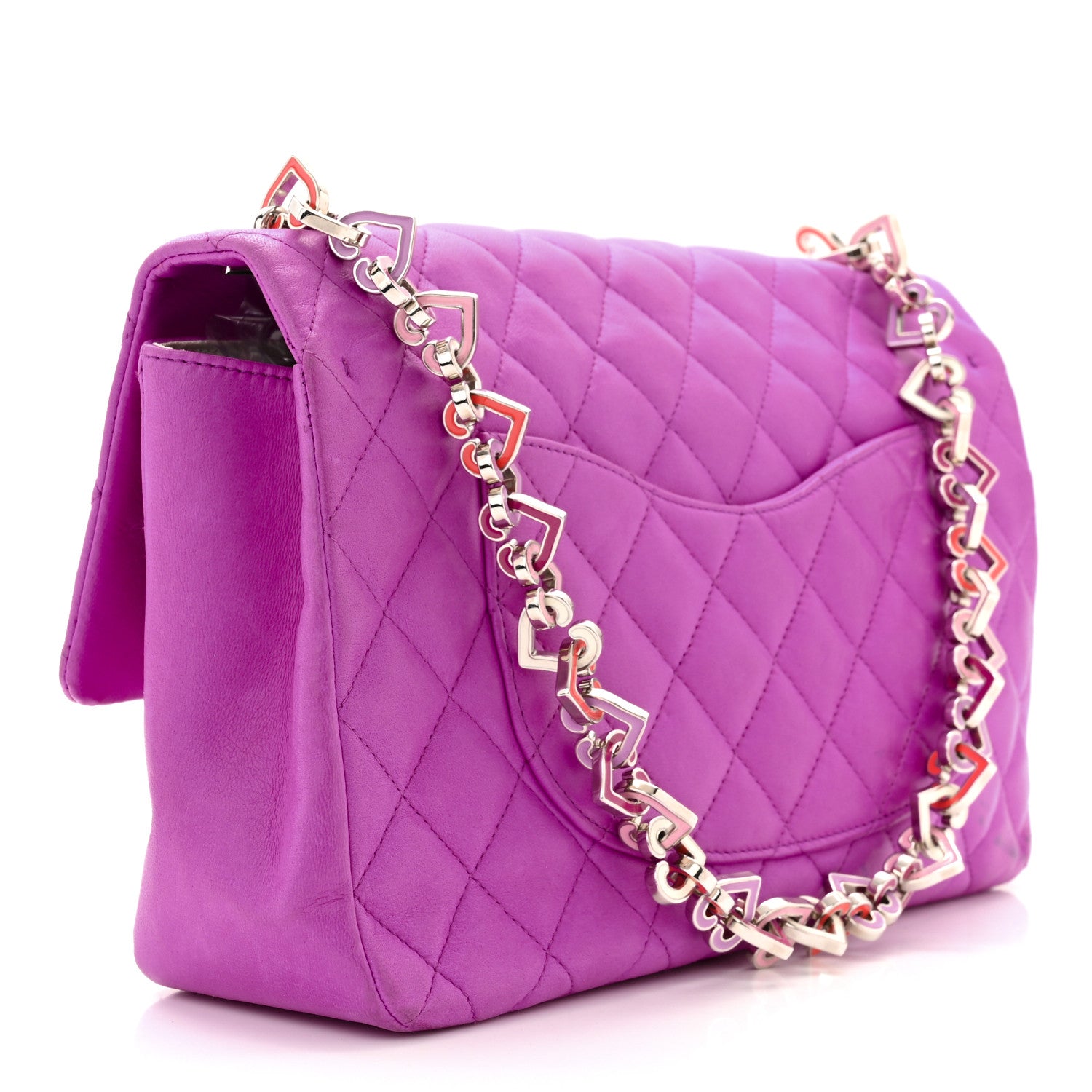 Chanel Lambskin Heart Valentine Medium Flap Fuchsia 3 of 10