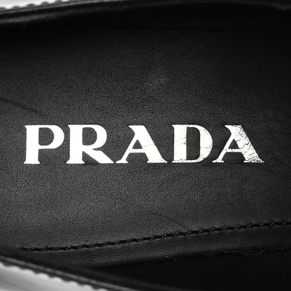 Prada Spazzolato Metal Triangle Logo 50mm Loafers 38.5 Black 9 of 13