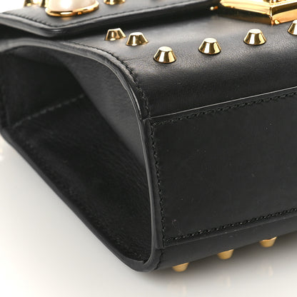 Gucci Calfskin Studded Small Padlock Shoulder Bag Black 8 of 11