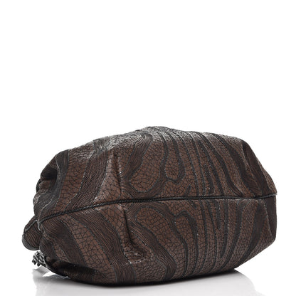 Fendi Calfskin Embroidered Spy Brown Black Gold 4 of 8