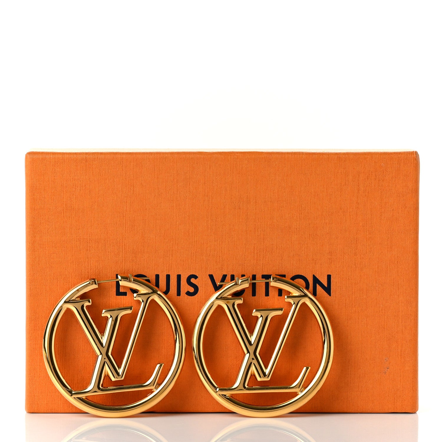 Louis Vuitton Metal Louise Hoop Earrings Gold 6 of 6