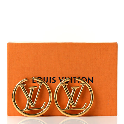 Louis Vuitton Metal Louise Hoop Earrings Gold 6 of 6