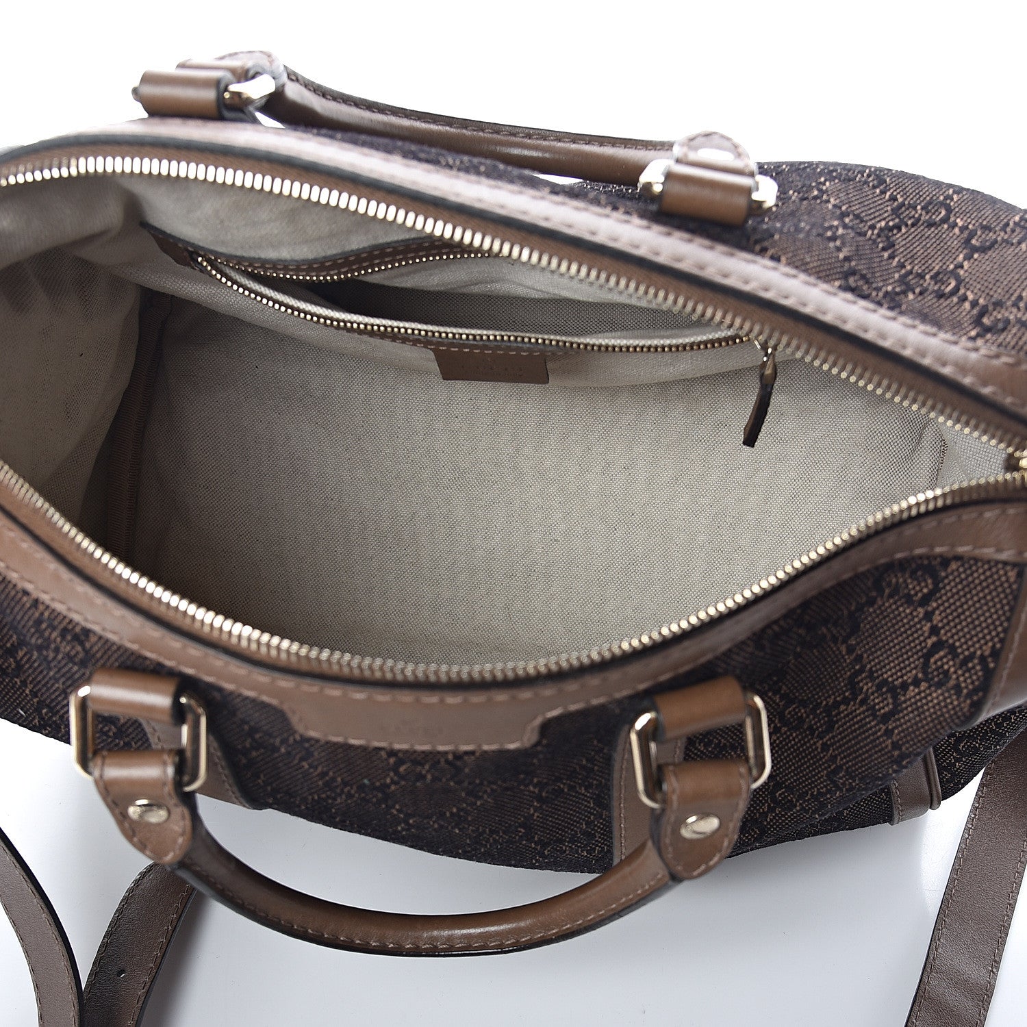 Gucci Monogram Medium Vintage Web Joy Boston Brown 4 of 8