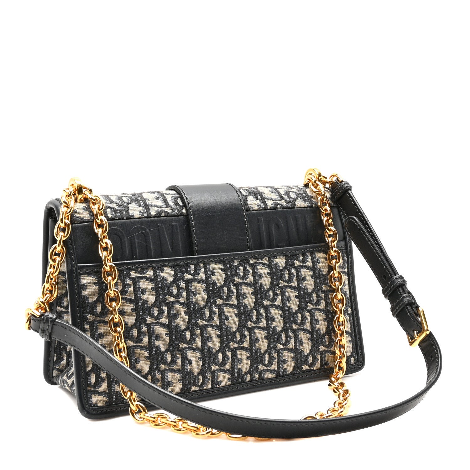 Christian Dior Oblique 30 Montaigne Chain Flap Bag Blue 3 of 9