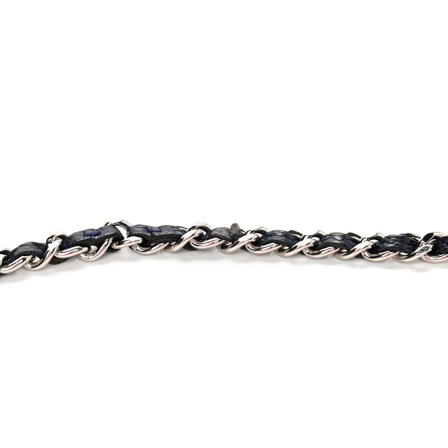 Caviar Chevron Quilted Statement Wallet On Chain WOC Navy
