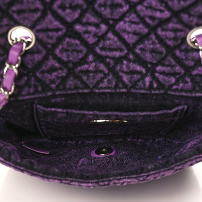 Chanel Washed Denim Quilted Small Denimpression Flap Violet Purple Black 5 of 9