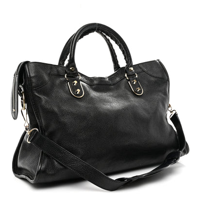 Balenciaga Chevre Gold Metallic Edge Hardware City Black 4 of 11