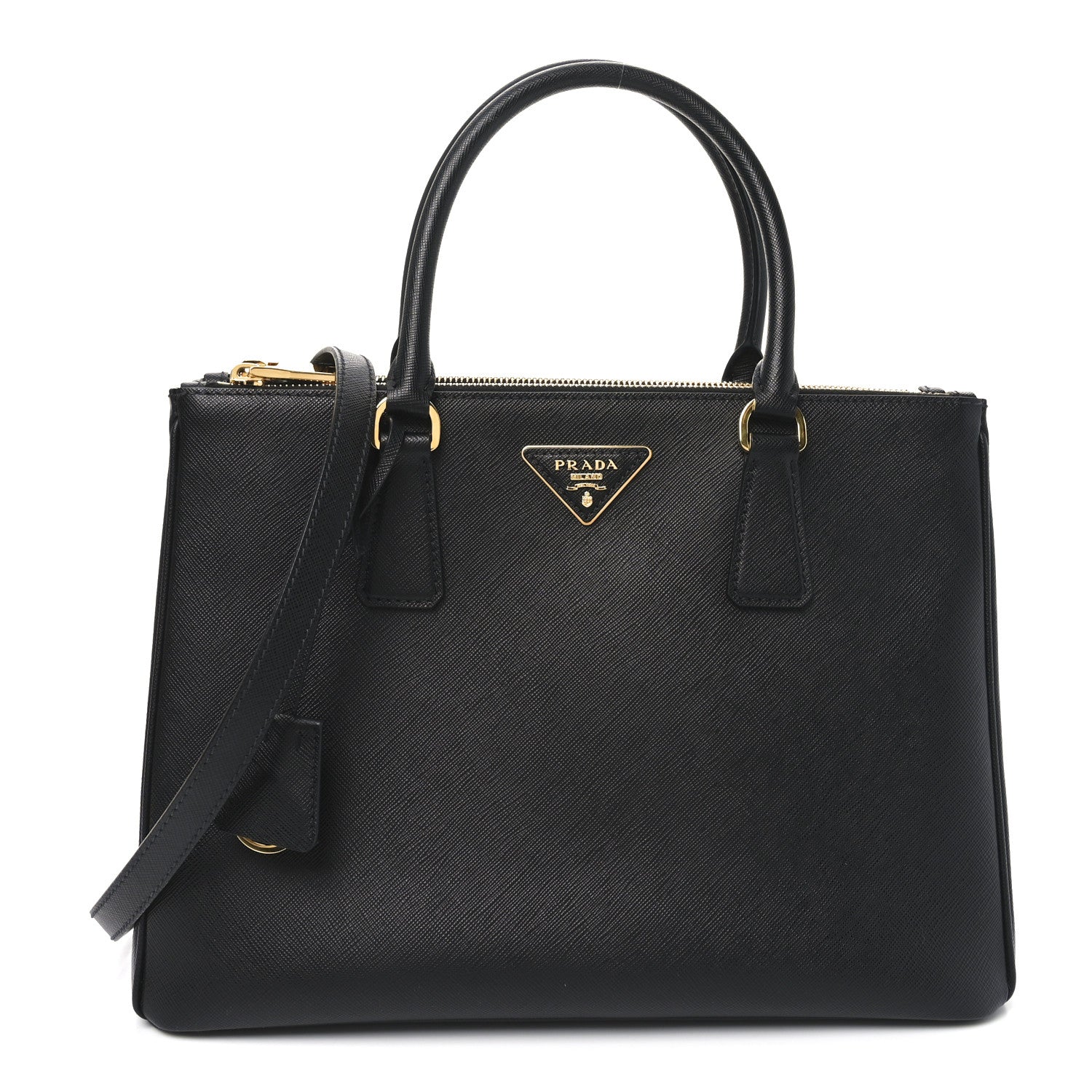 Prada Saffiano Lux Large Galleria Double Zip Tote Black 1 of 9
