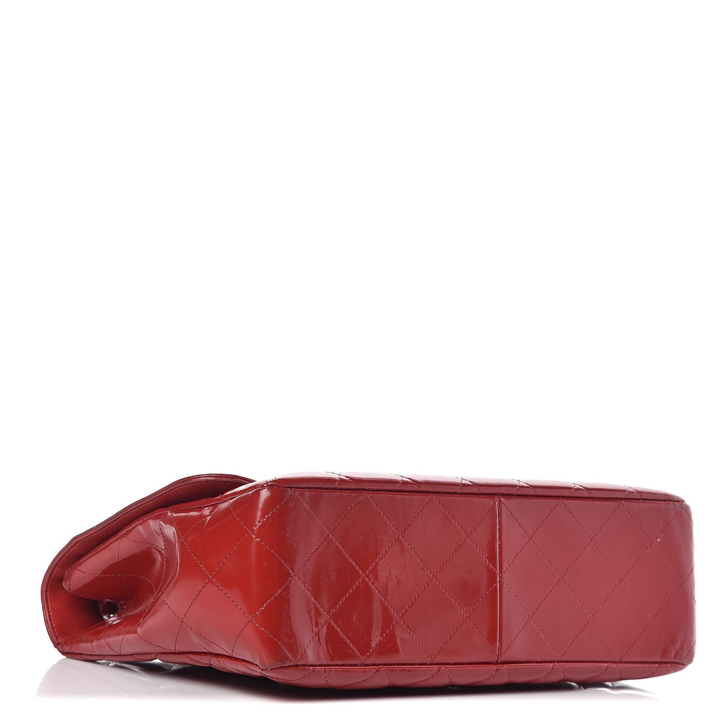Patent Quilted Jumbo Single Flap Red